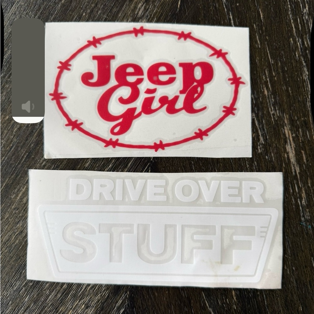 Jeep Girl and Drive Over Stuff Decal Set - Red and White